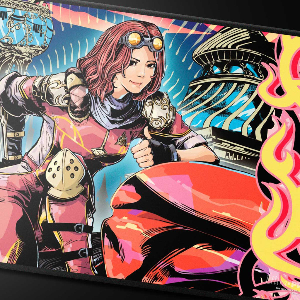 Ultra Pro - Magic: The Gathering - Aetherdrift - Chandra, Spark Hunter Black Stitched Playmat Premium