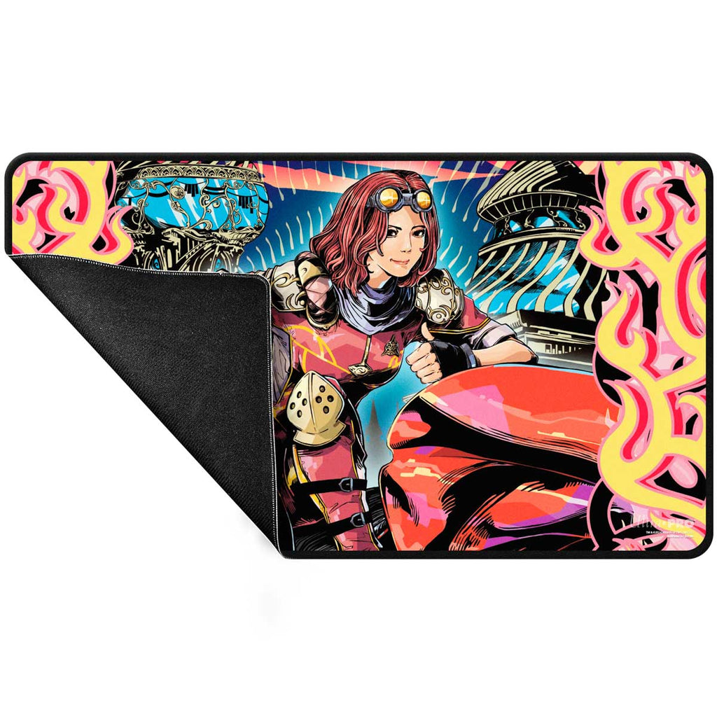 Ultra Pro - Magic: The Gathering - Aetherdrift - Chandra, Spark Hunter Black Stitched Playmat Premium