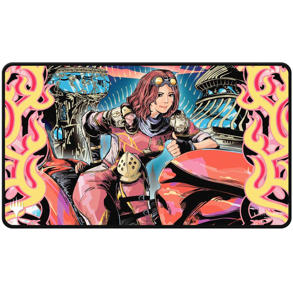 Ultra Pro - Magic: The Gathering - Aetherdrift - Chandra, Spark Hunter Black Stitched Playmat Premium